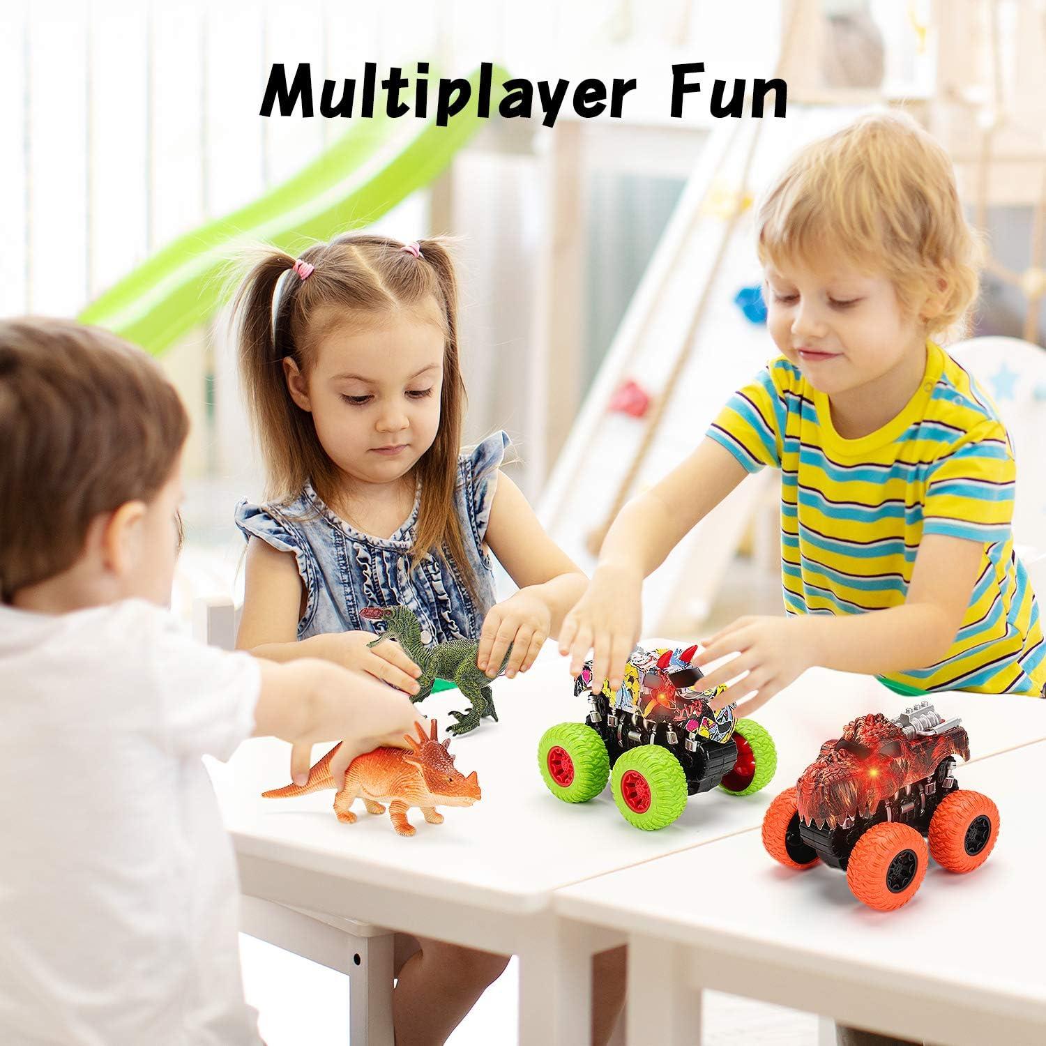 Conjunto Juguetes Camiones Monster Truck MOBIUS - 2 Dinosaurios