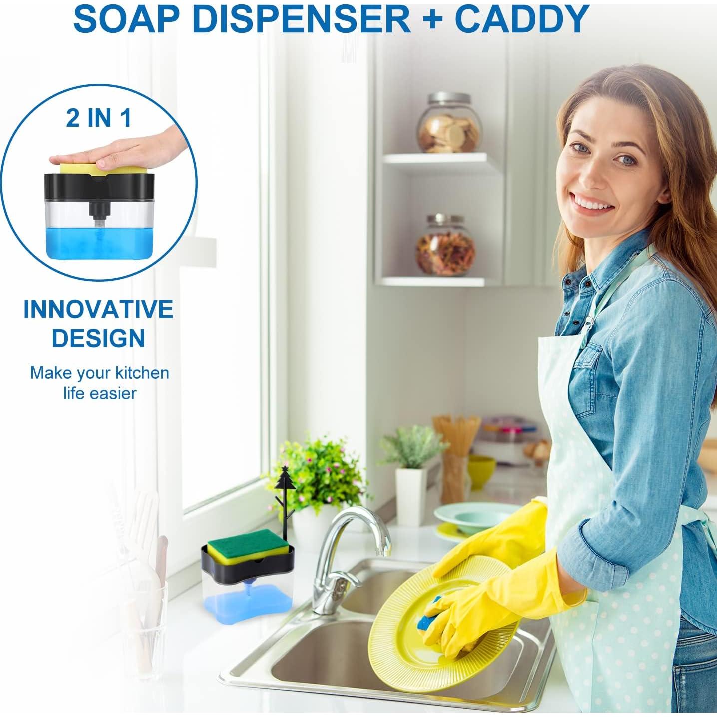 Dispensador de Jabón LIFEEZY 13 oz ABS Gris con Caddy