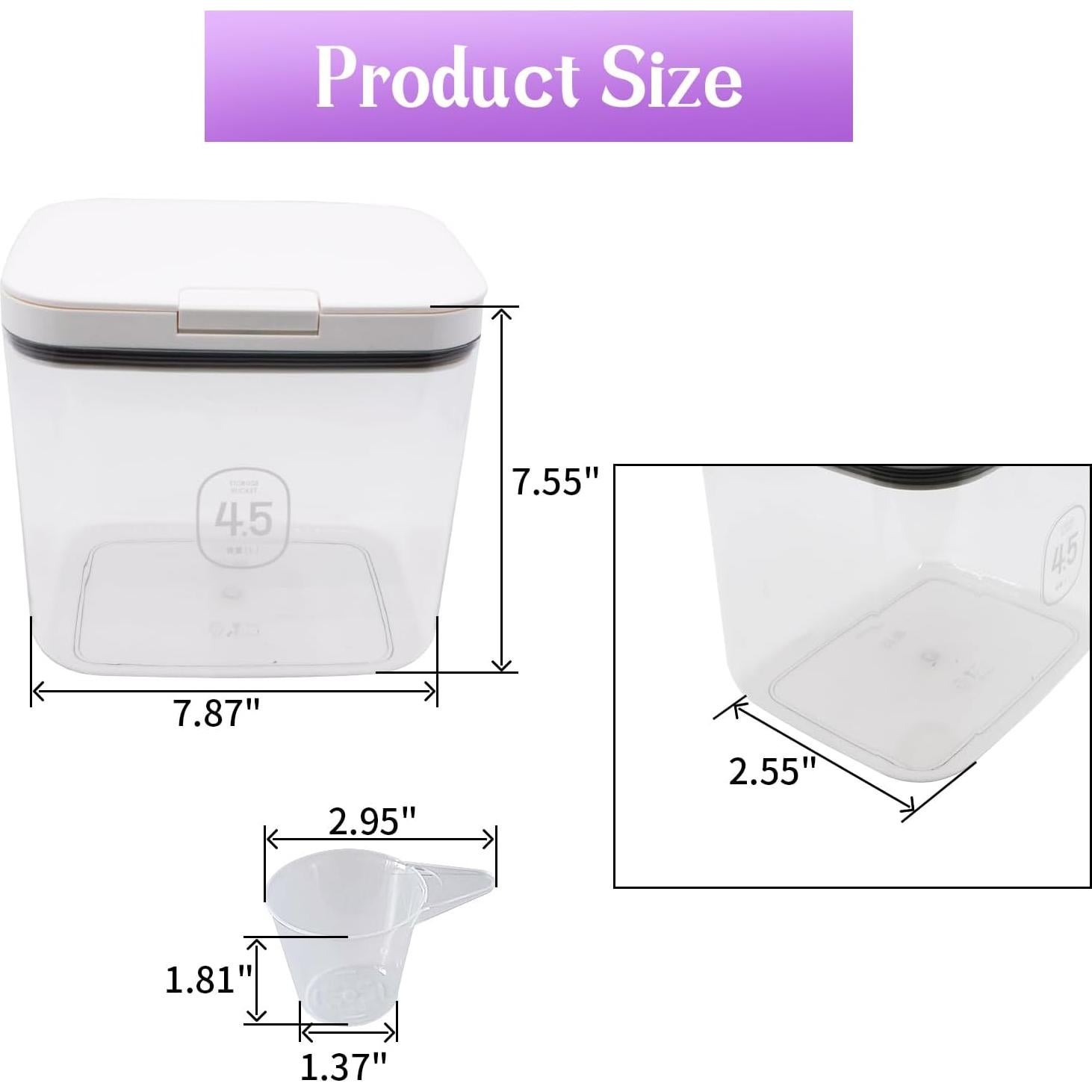 Contenedor de Almacenamiento Hermético Qiveno 4.5L con Taza Medidora