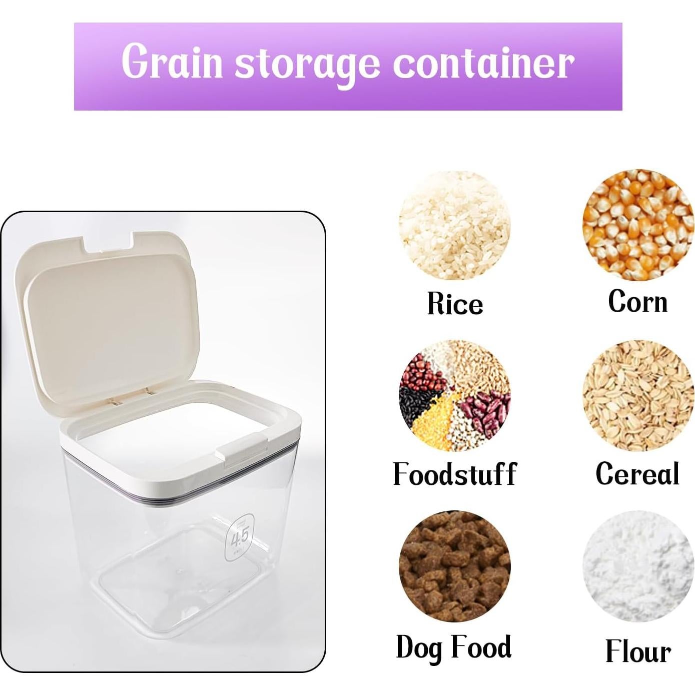 Contenedor de Almacenamiento Hermético Qiveno 4.5L con Taza Medidora