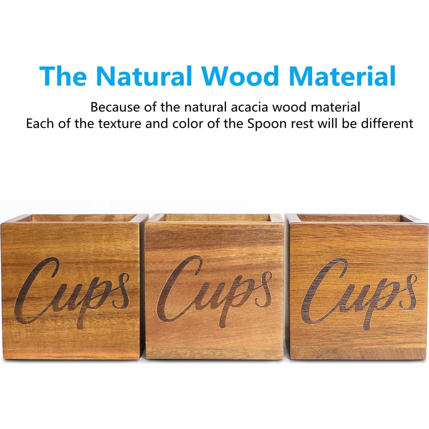 Soporte para Tazas de Madera de Acacia LBEMEY - Pequeño