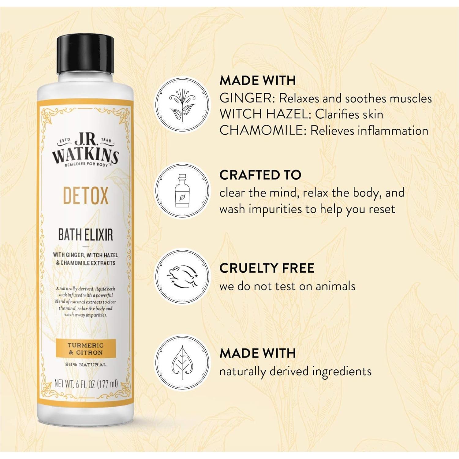 Elixir de Baño Detox J.R. Watkins 170 g - Cúrcuma y Limón