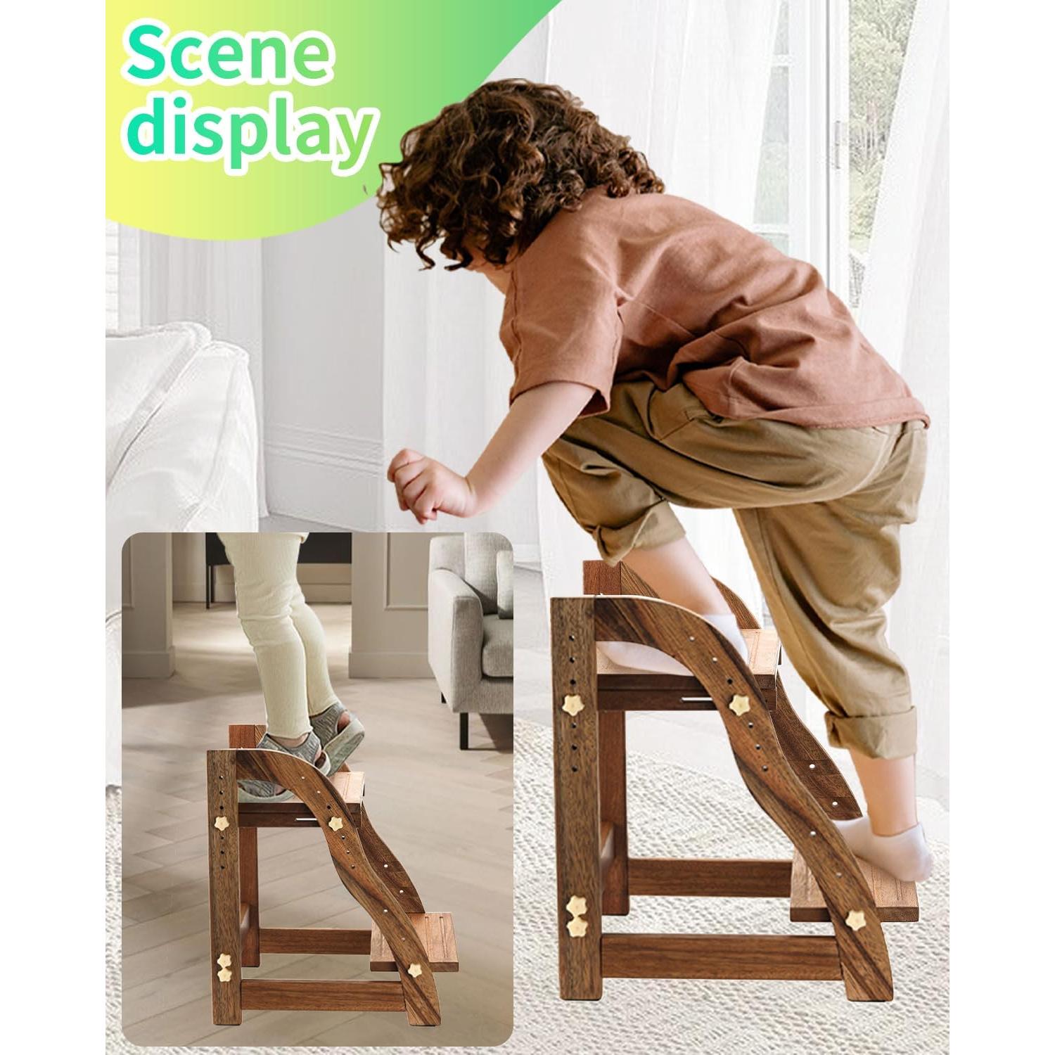 Taburete Ajustable de Madera AIMOADO para Niños y Adultos