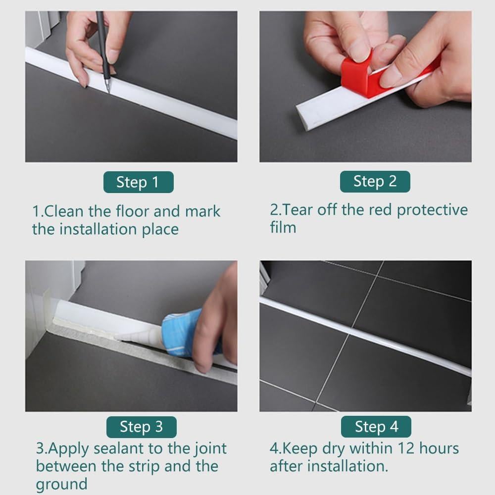 Dique de Ducha Colapsable KRUI 99 cm con Adhesivo Fuerte