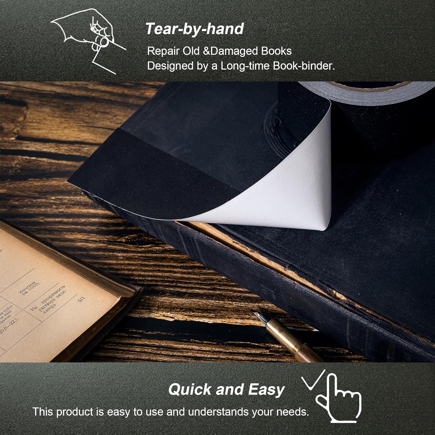 Cinta de Reparación de Libros TSSART Mate 5 cm x 15.24 m Negra