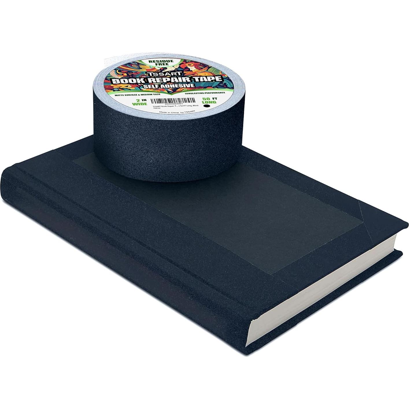 Cinta de Reparación de Libros TSSART Mate 5 cm x 15.24 m Negra