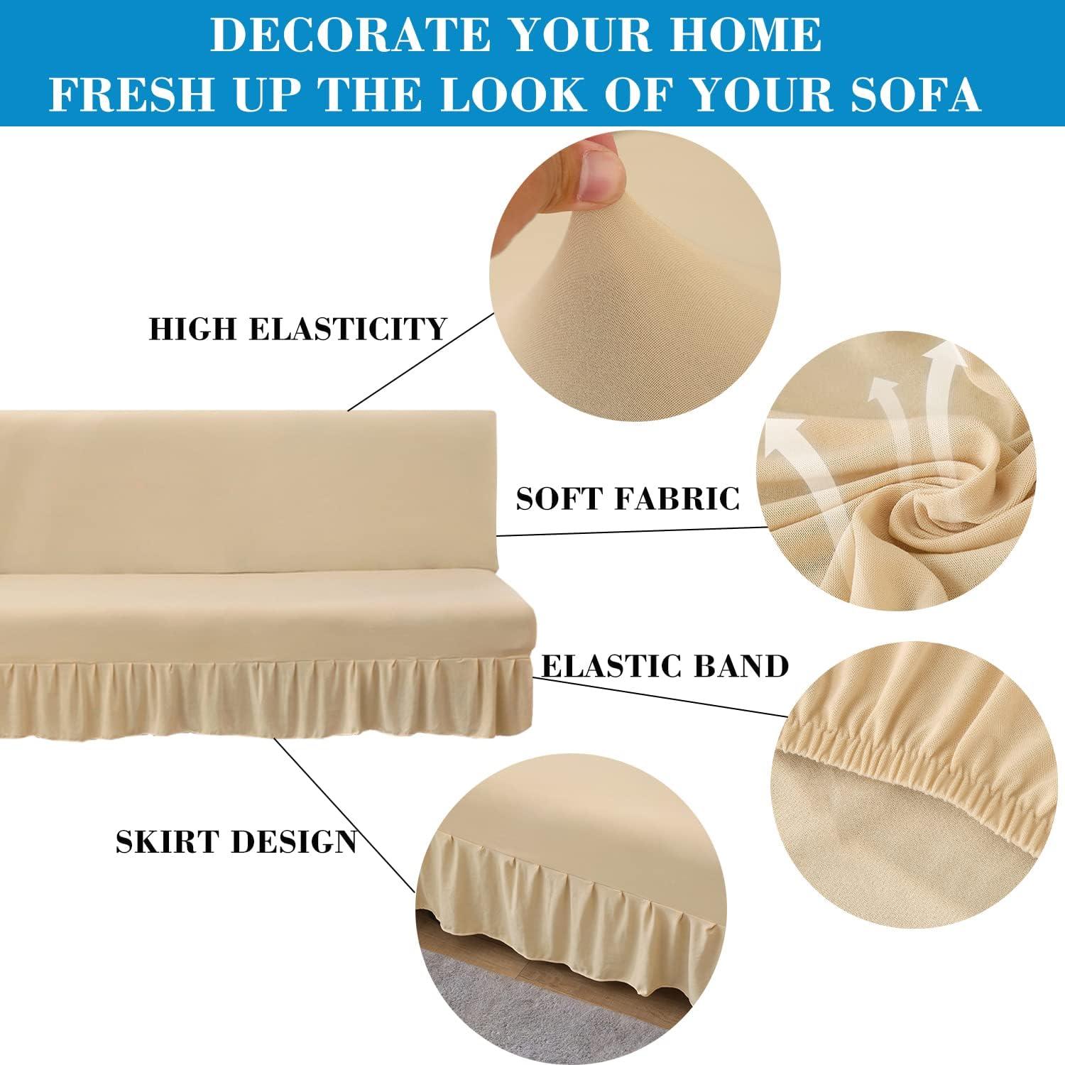 Funda de Futón ANWUCHEN Beige Sin Brazos 172-216 cm Lavable