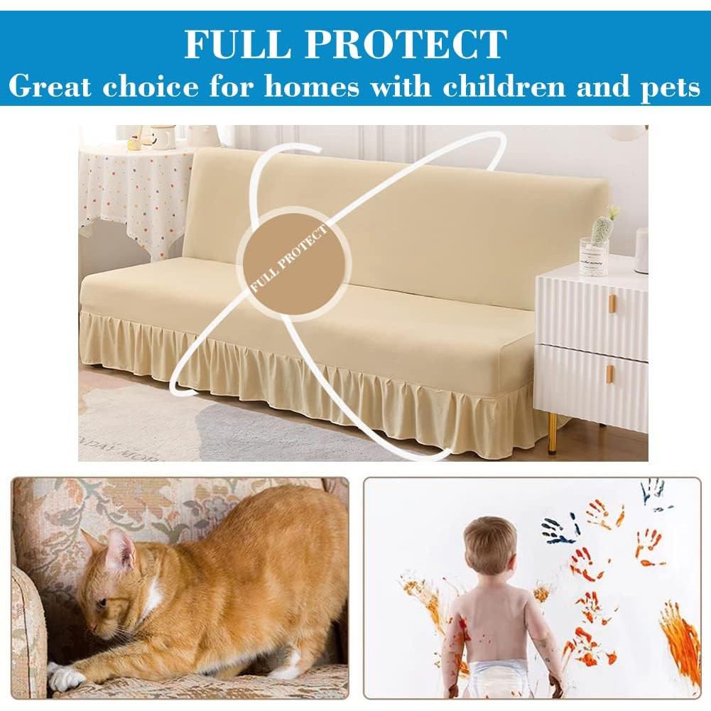 Funda de Futón ANWUCHEN Beige Sin Brazos 172-216 cm Lavable