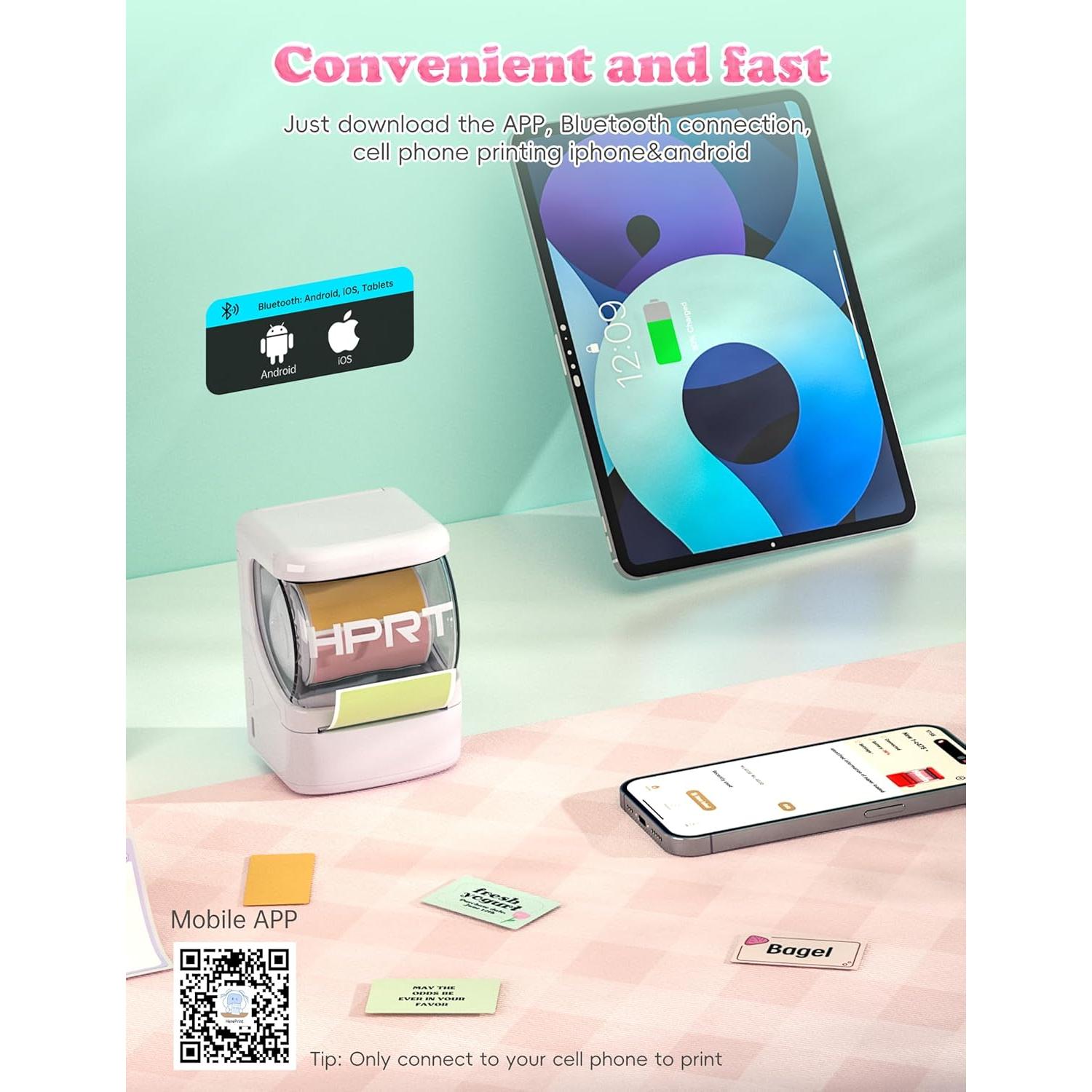 Máquina de Etiquetas HPRT NEW1 Portátil Bluetooth 40mm Blanco