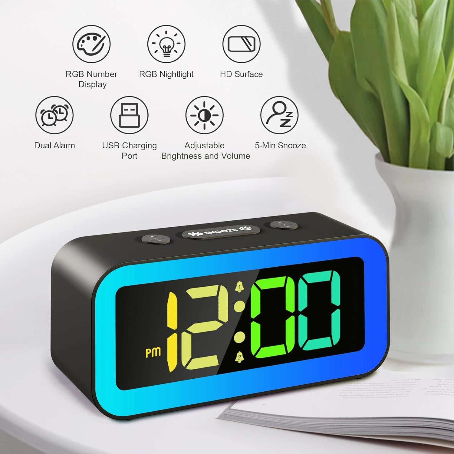 Reloj Despertador Digital JALL GA-2 con Luz Nocturna y Alarma Dual