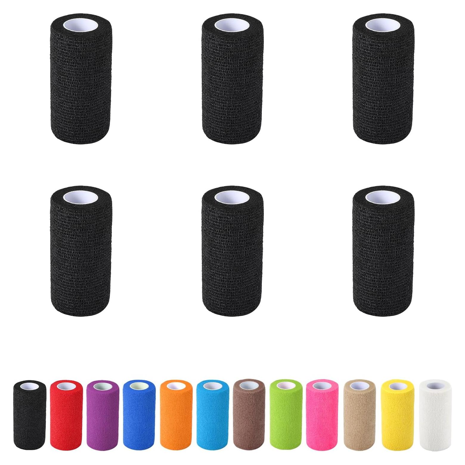 Paquete de 6 vendajes autoadhesivos MUESFITR 10 cm x 4.57 m negro