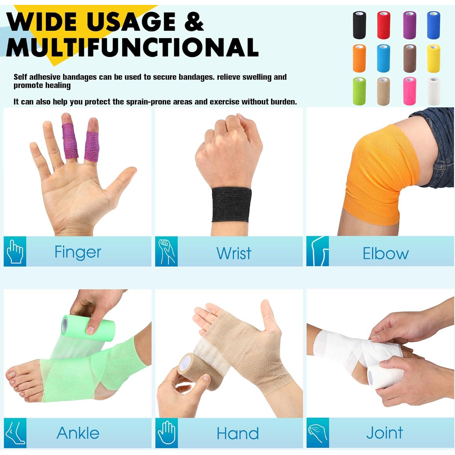 Paquete de 6 vendajes autoadhesivos MUESFITR 10 cm x 4.57 m negro