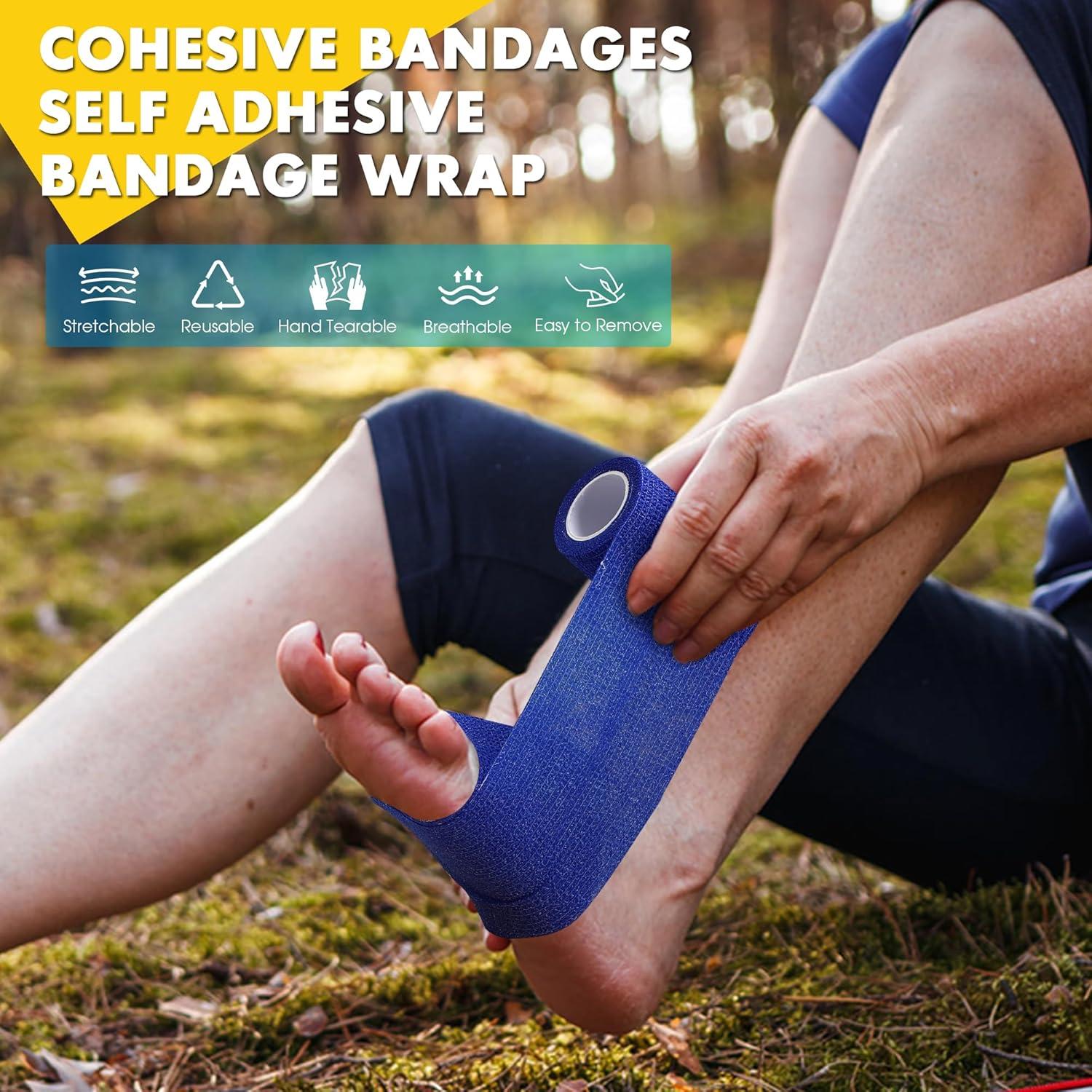 Paquete de 6 vendajes autoadhesivos MUESFITR 10 cm x 4.57 m negro