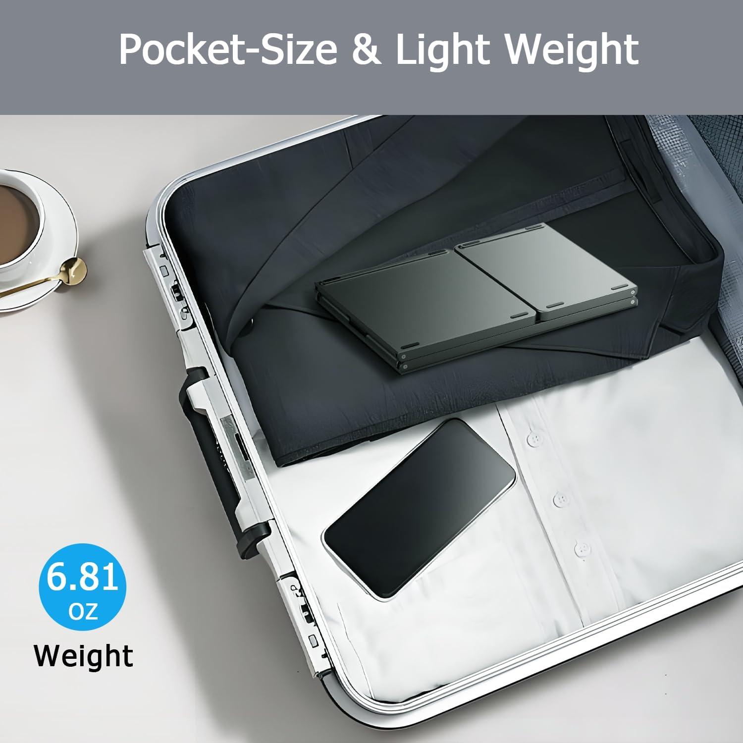 Teclado Bluetooth Plegable KUNSI con Touchpad y USB-C