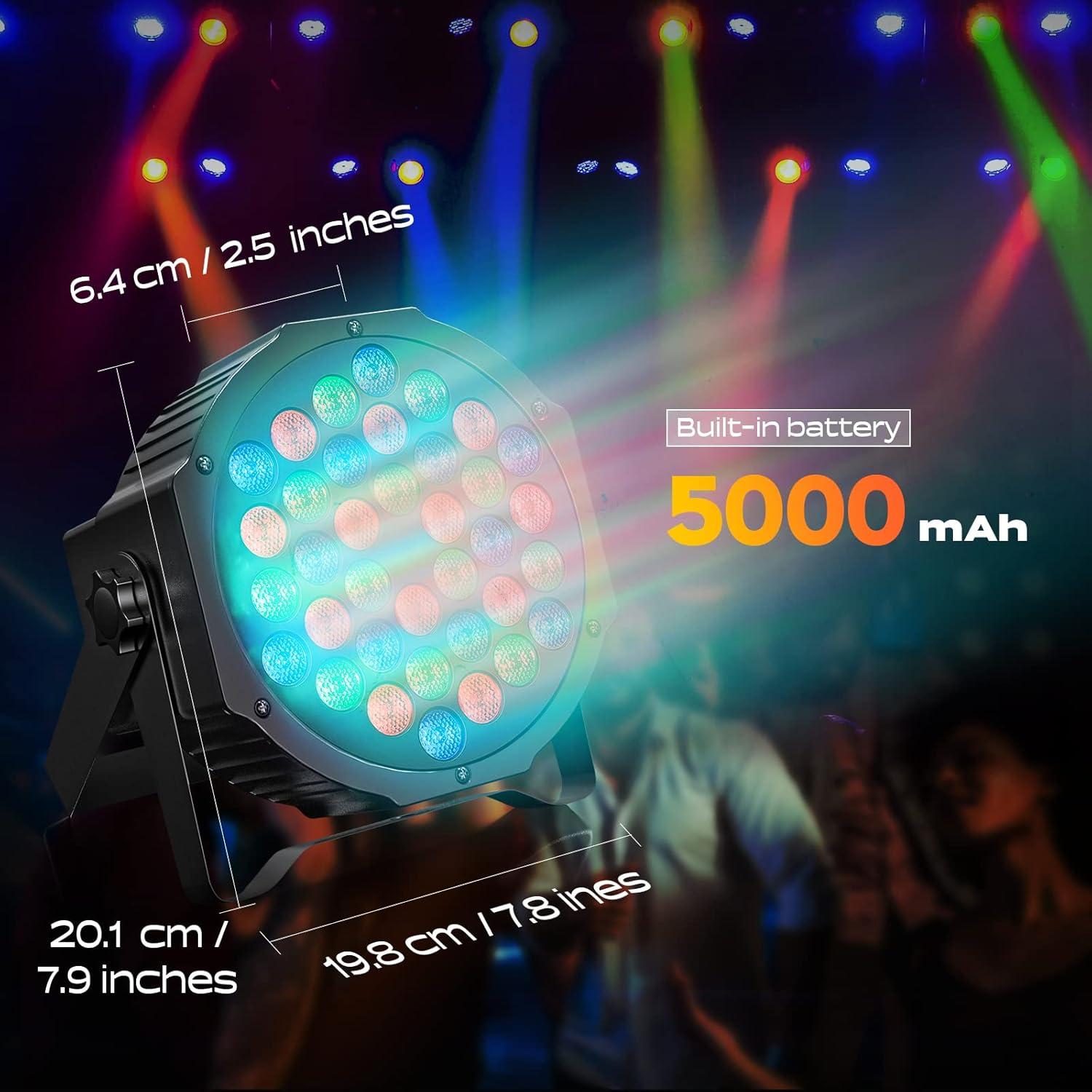 Luces Par U`King RGB 36 LED Batería Inalámbricas DMX