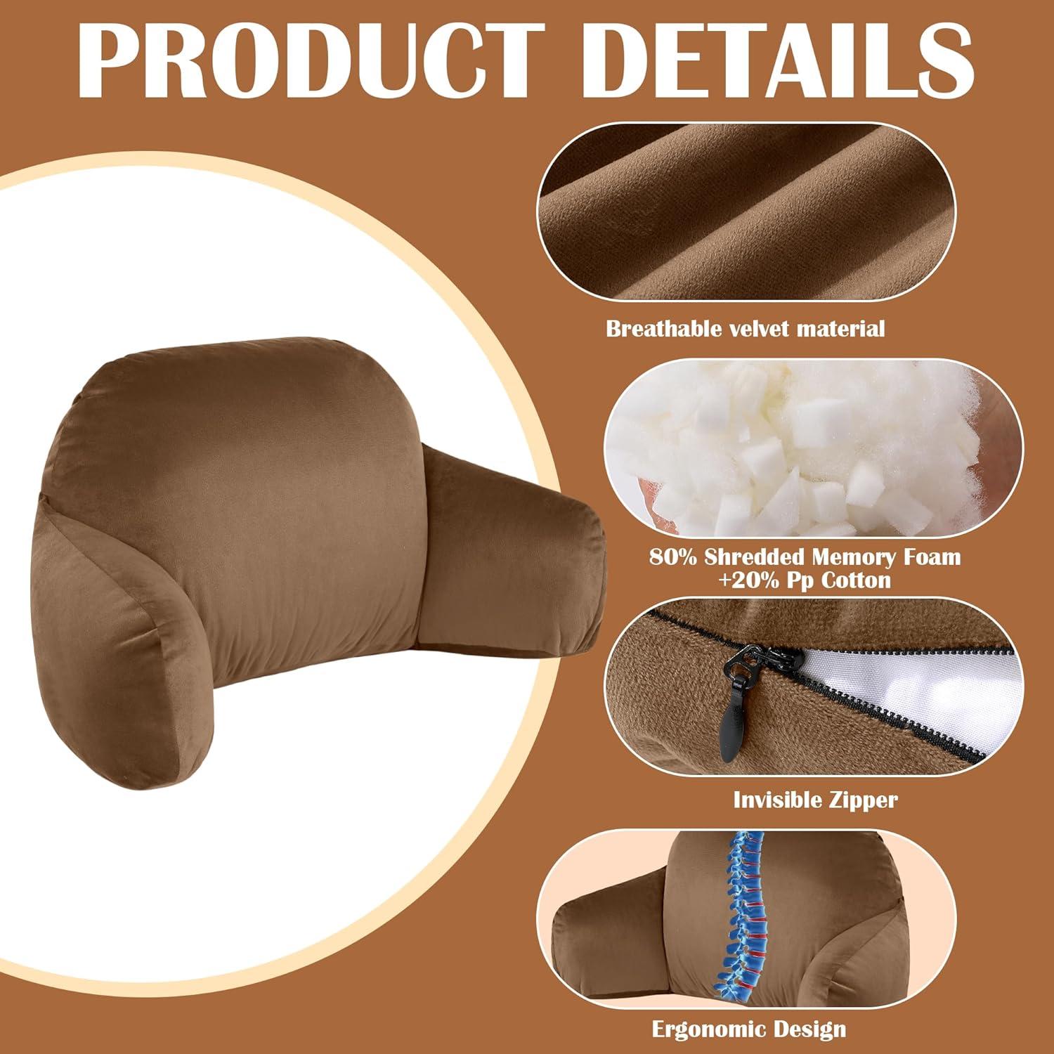 Almohada Lumbar MABOZOO 94x36.8cm Soporte Espalda Baja Café