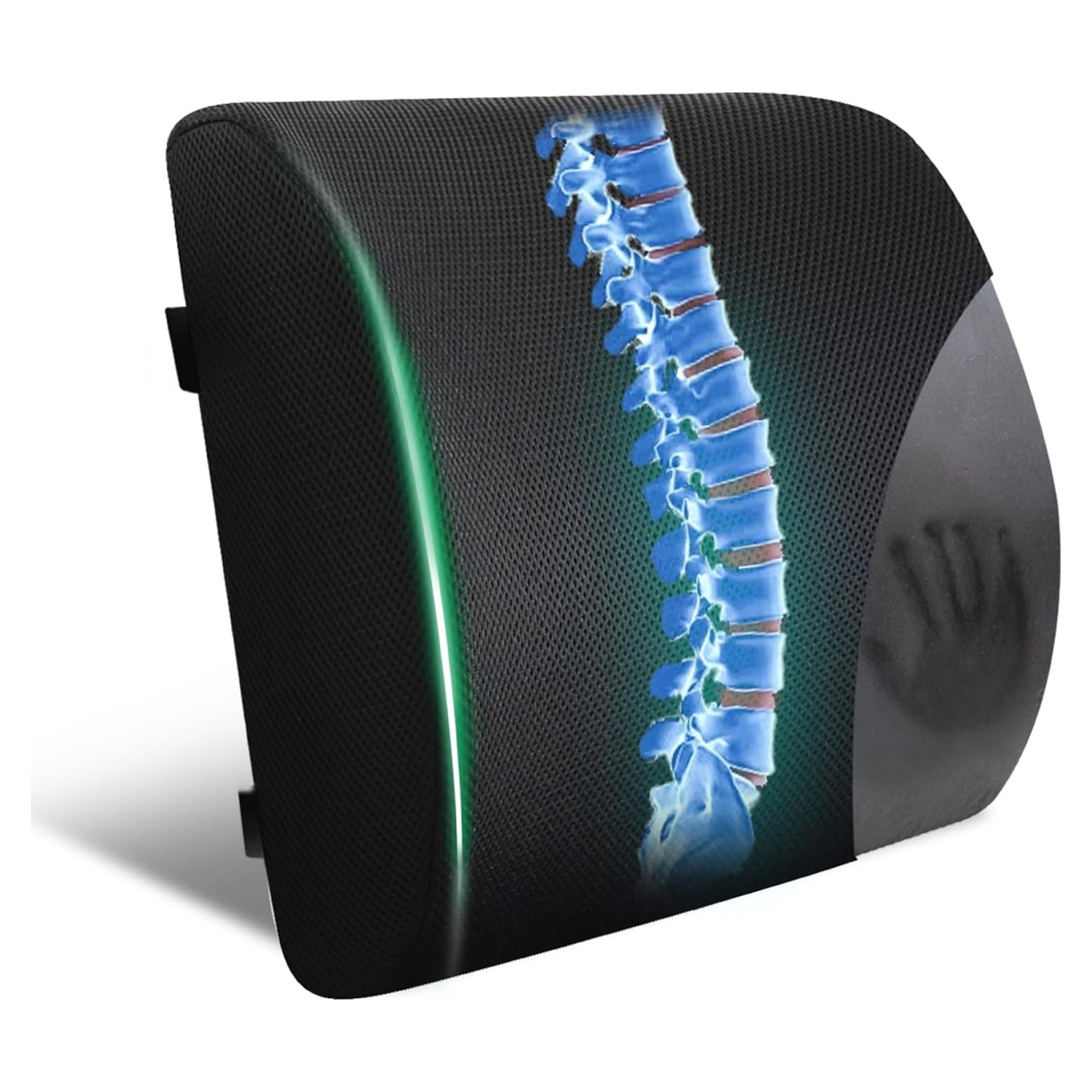 Cojín Lumbar FuturaLoom Espuma Viscoelástica Carbón Negro