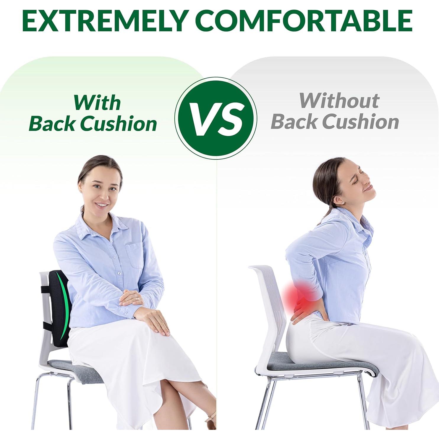 Cojín Lumbar FuturaLoom Espuma Viscoelástica Carbón Negro