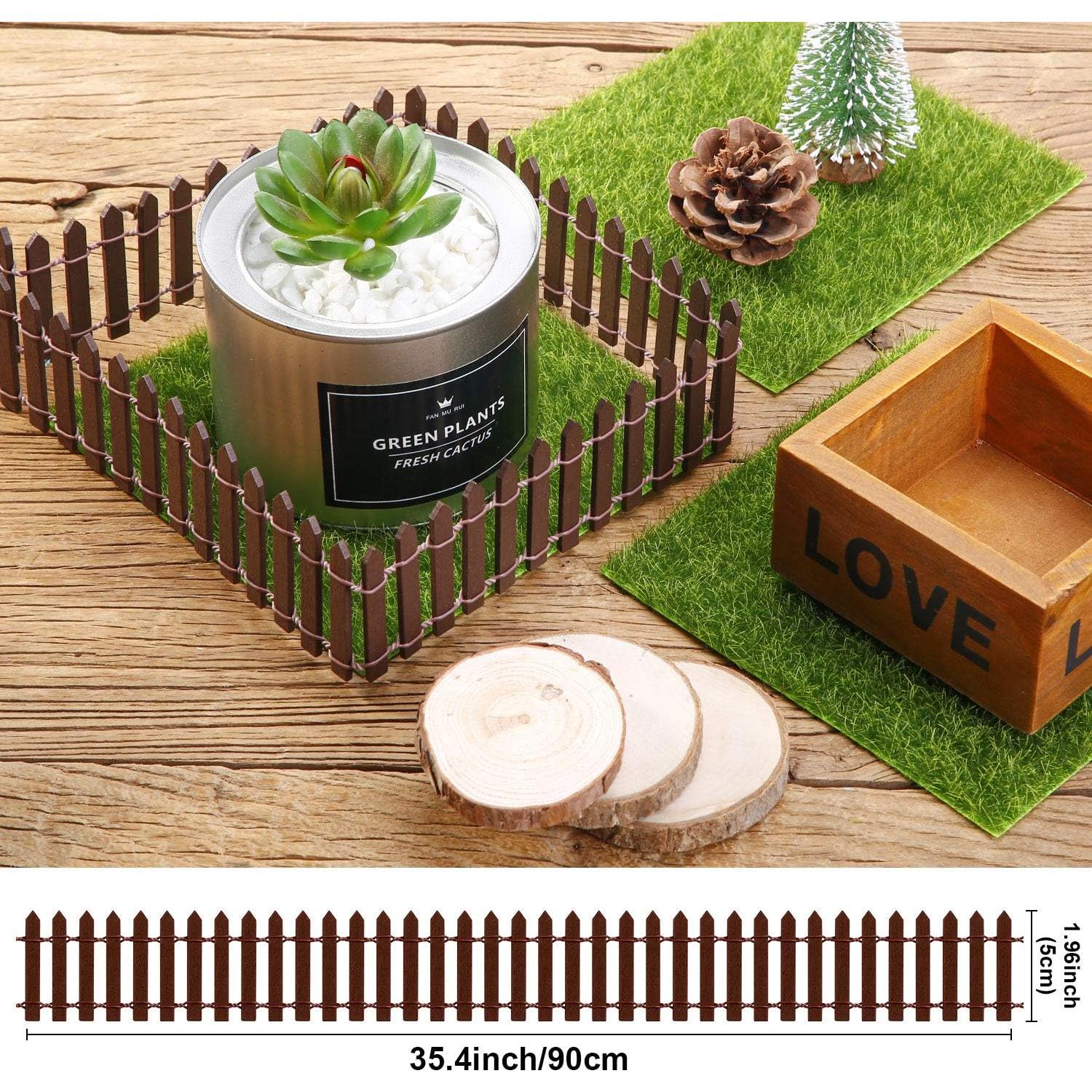 Cerca Picket Miniatura Chinco 4 Piezas 90x5 cm Jardín