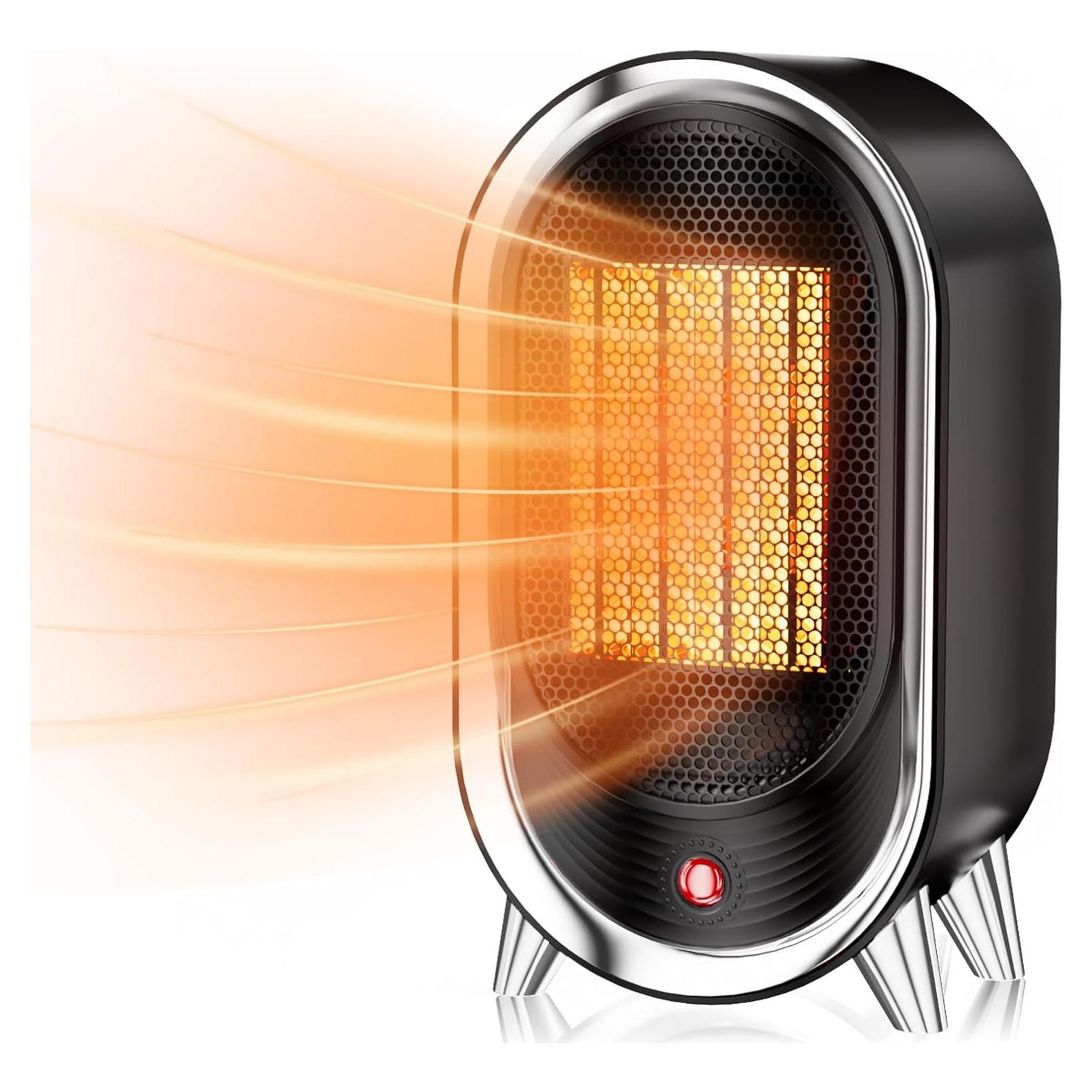 Calentador de espacio eléctrico Feculs 900W negro compacto