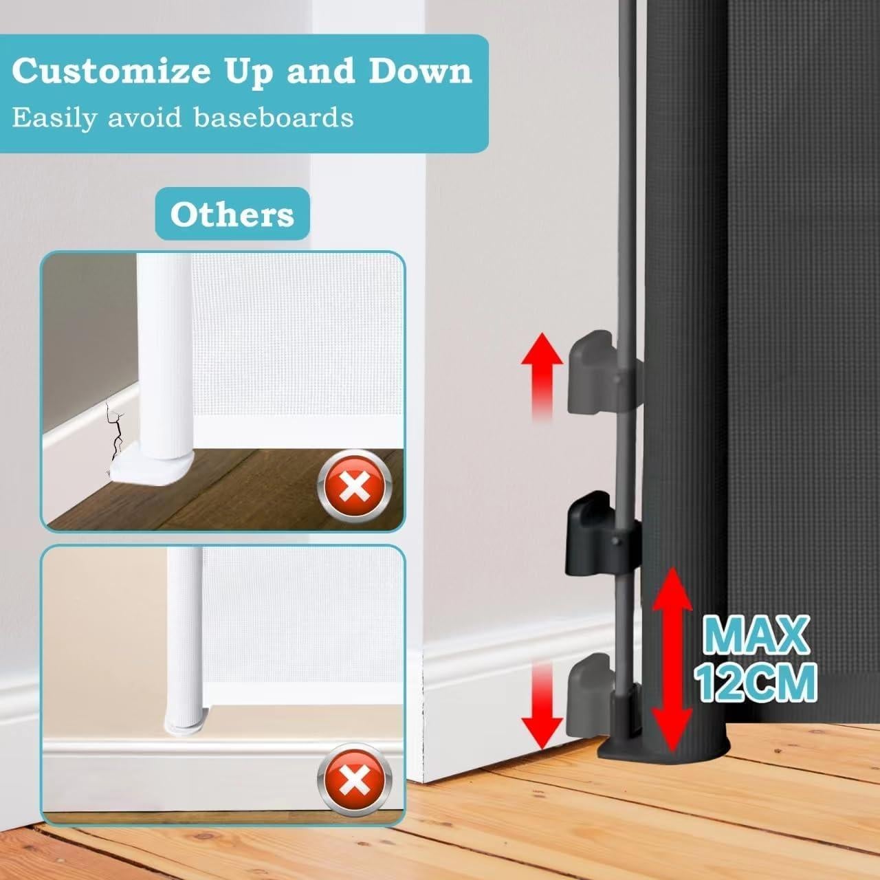 Puerta Retráctil para Bebés y Mascotas 83.82x320.04 cm Negra