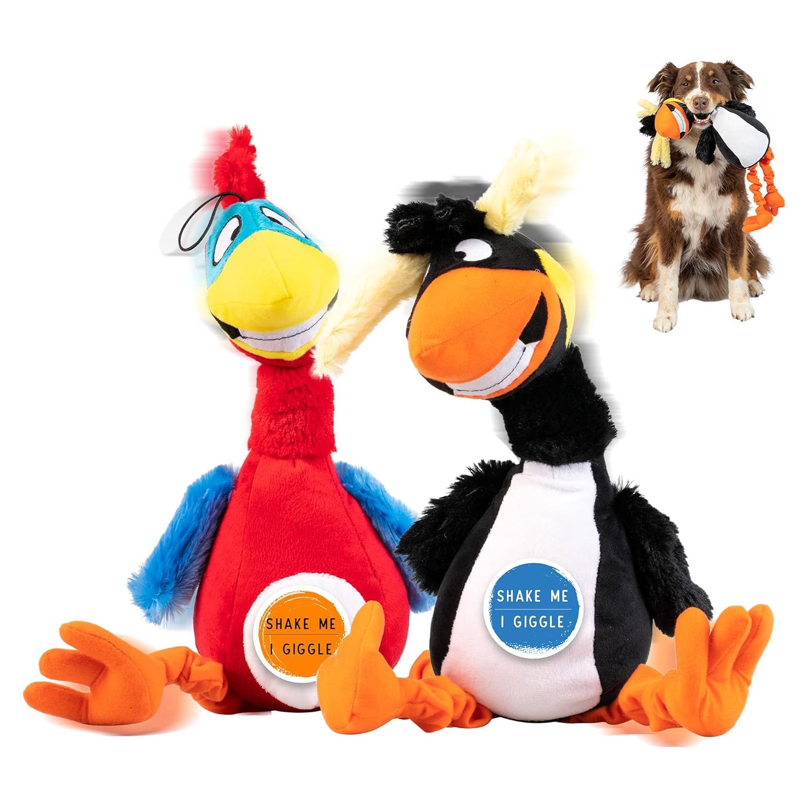 Juguetes Interactivos para Perros Craft Puffin y Loro - Paquete de 2