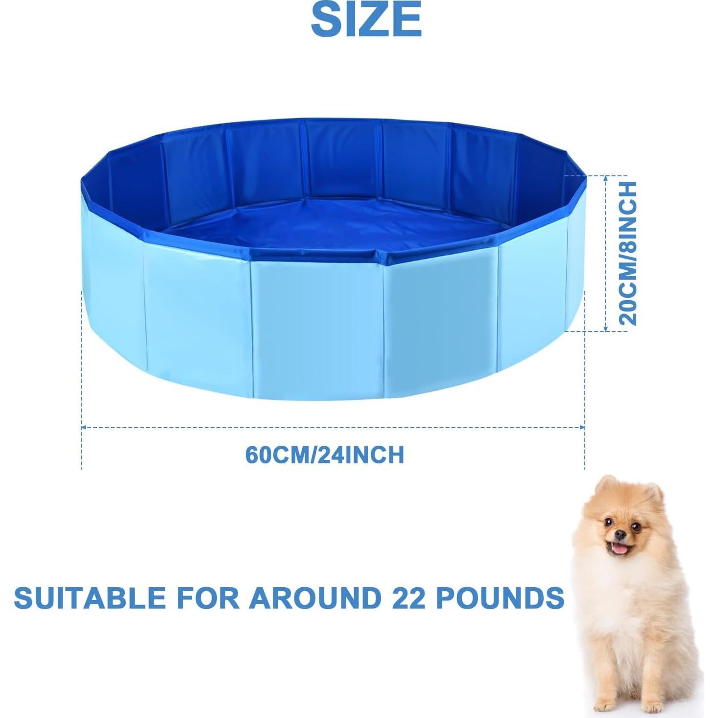 Piscina Plegable para Perros Tehuahui 61x20 cm PVC Azul