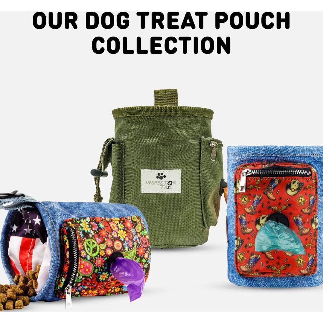 Bolsa de premios para perros Inspector Tail - 2 tazas, 10x10x15.24 cm