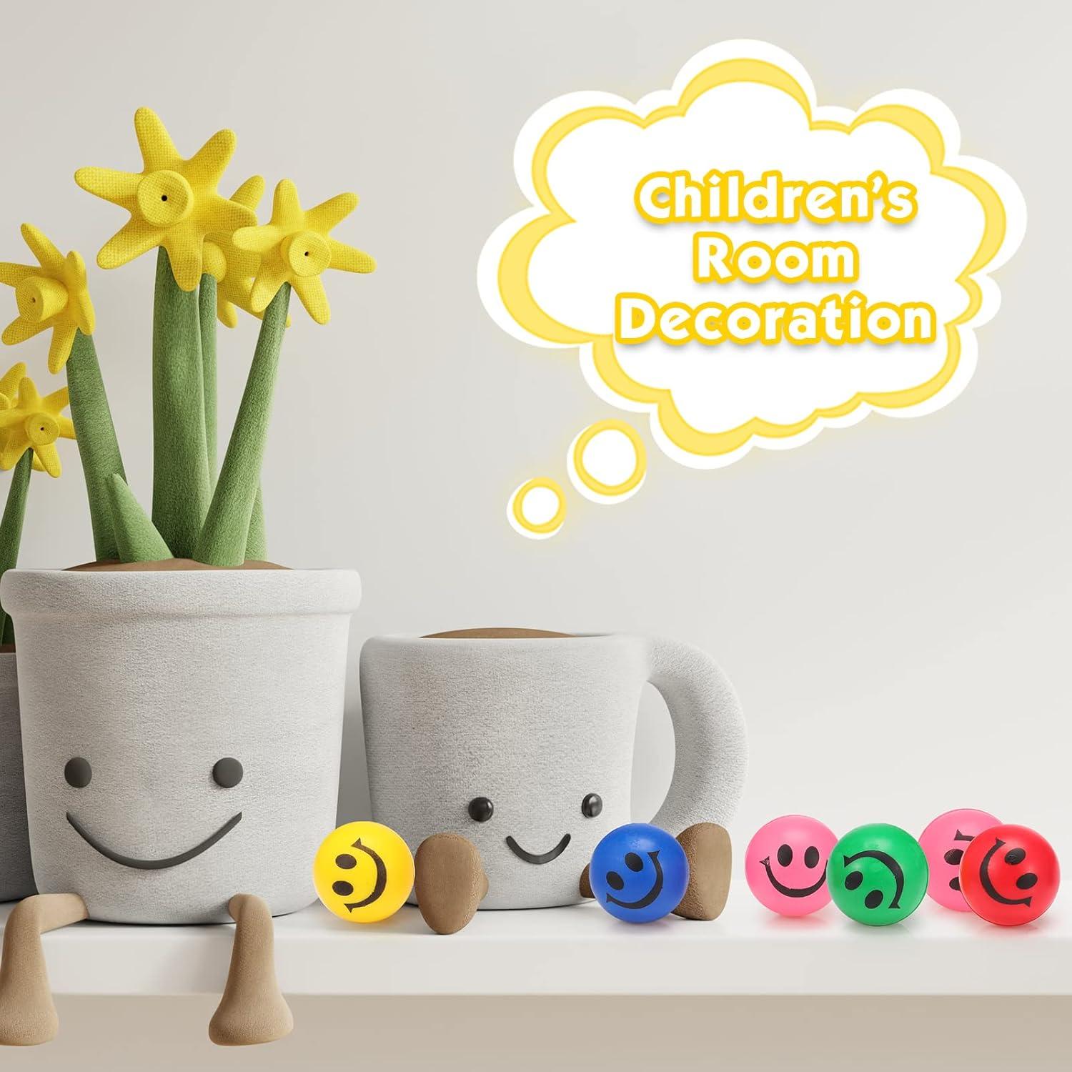 100 Mini Pelotas de Estrés Skylety Carita Sonriente 3 cm