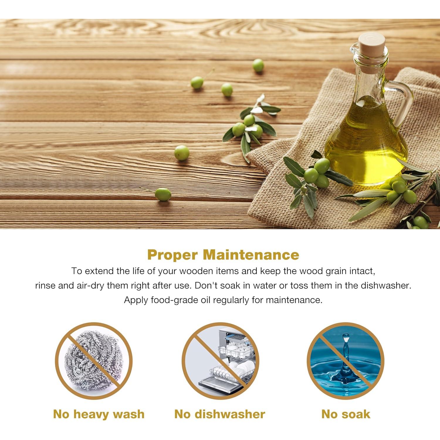 Cuchara de Madera de Olivo 100% Natural Wonderful Household