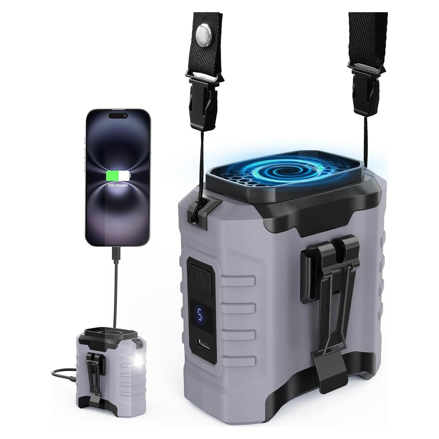 Ventilador Portátil de Cintura KTYJAT 10000mAh 5 Velocidades