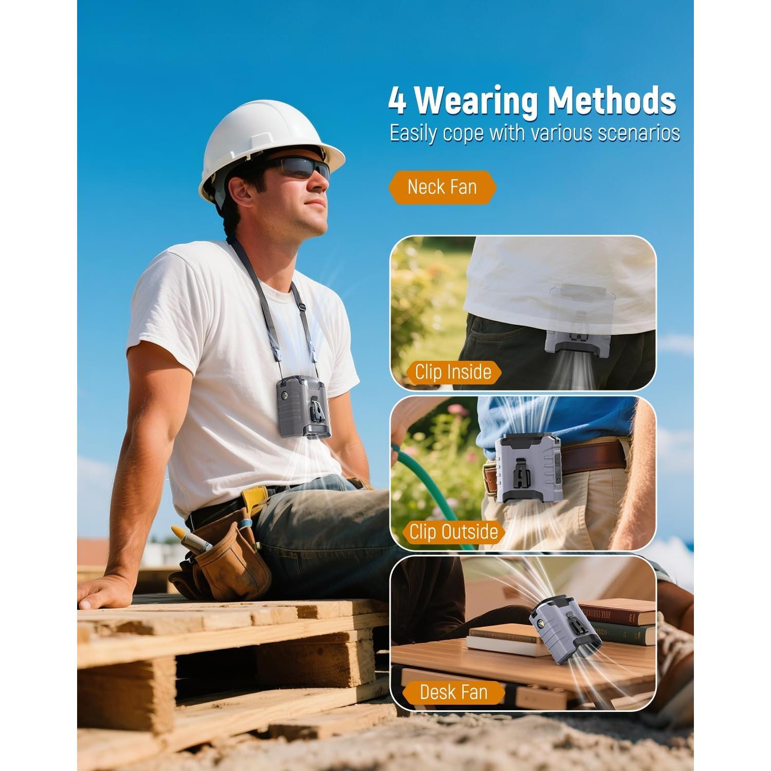 Ventilador Portátil de Cintura KTYJAT 10000mAh 5 Velocidades