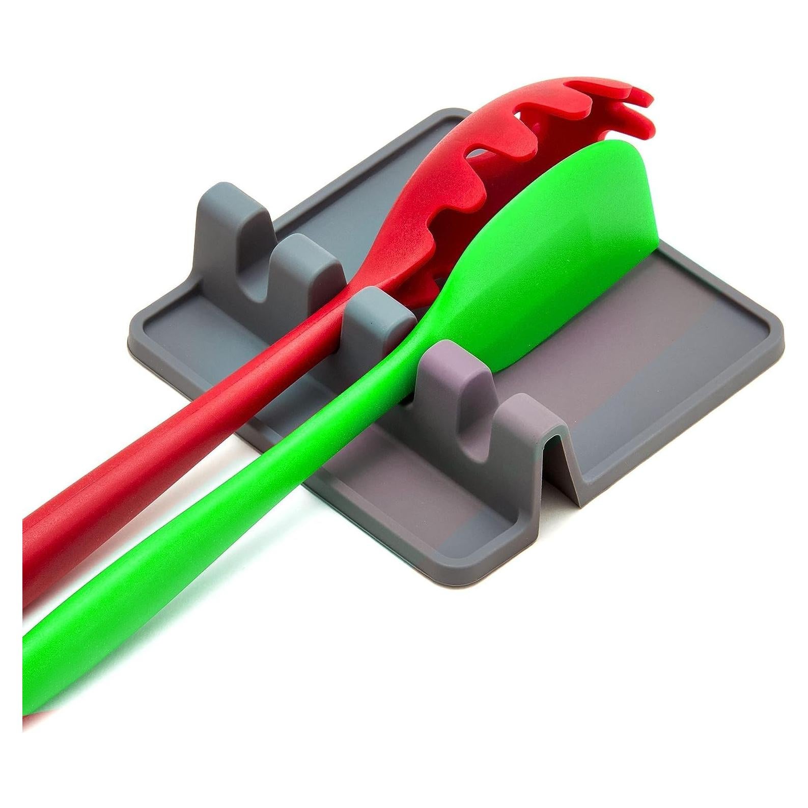 Soporte de Utensilios de Cocina Nice Day - Silicona Gris, Resistente al Calor