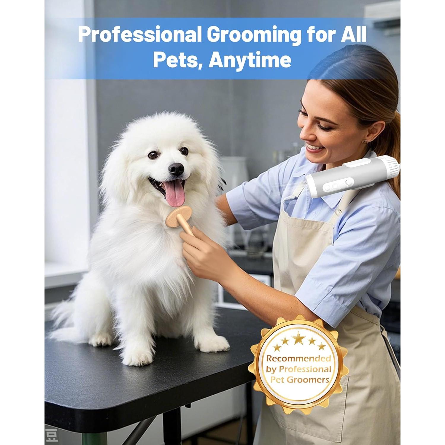 Secador de Pelo Manos Libres NRYDEPET para Mascotas Gris