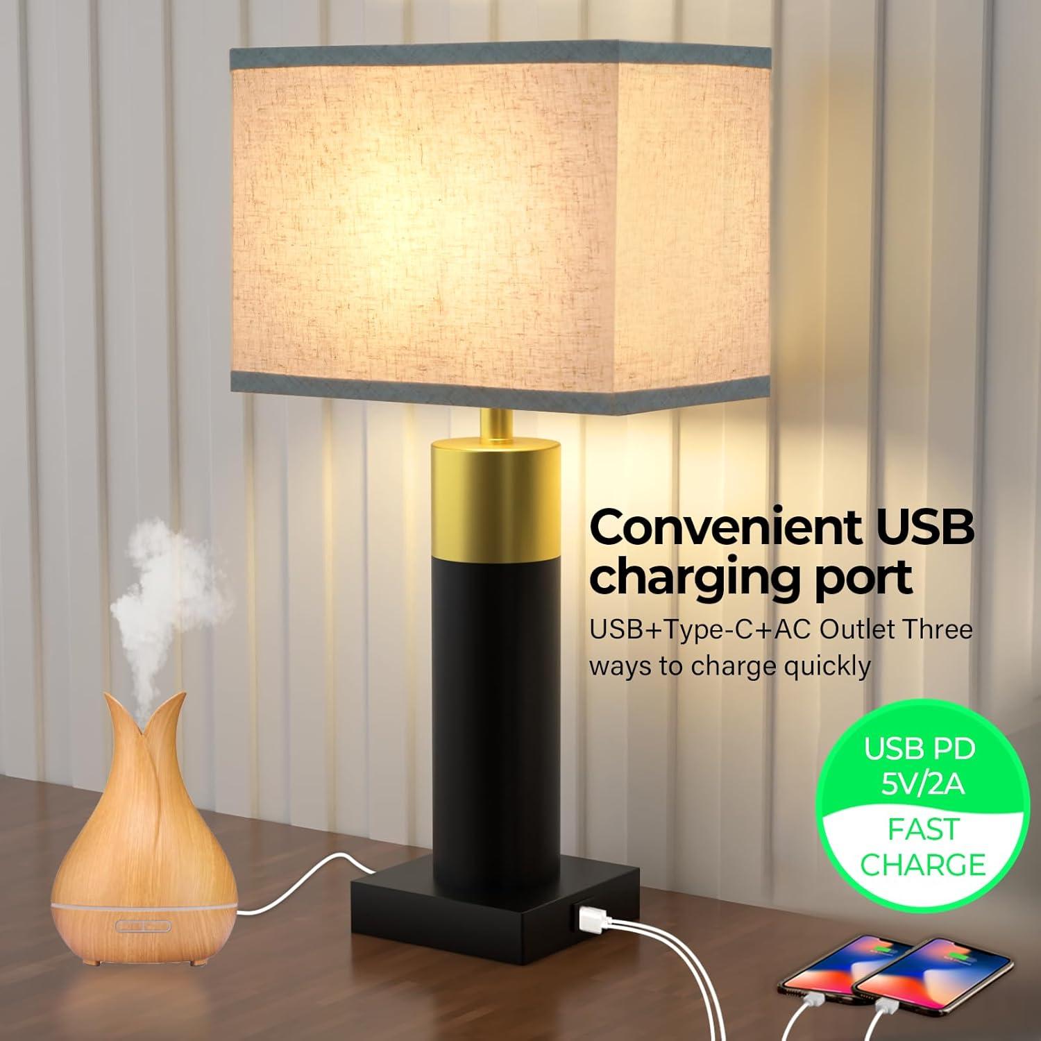 Lámpara de Mesa Táctil OYedis 55.88 cm 3 Niveles USB