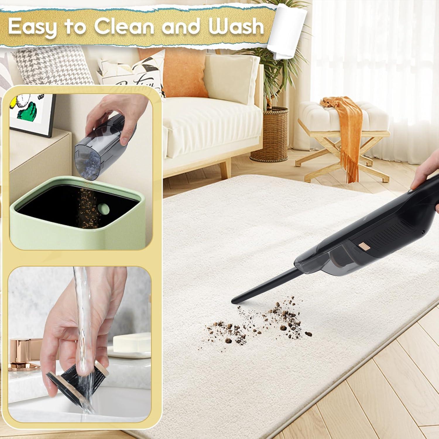 Aspiradora de Mano Inalámbrica VACFAM 2000ml Filtro HEPA