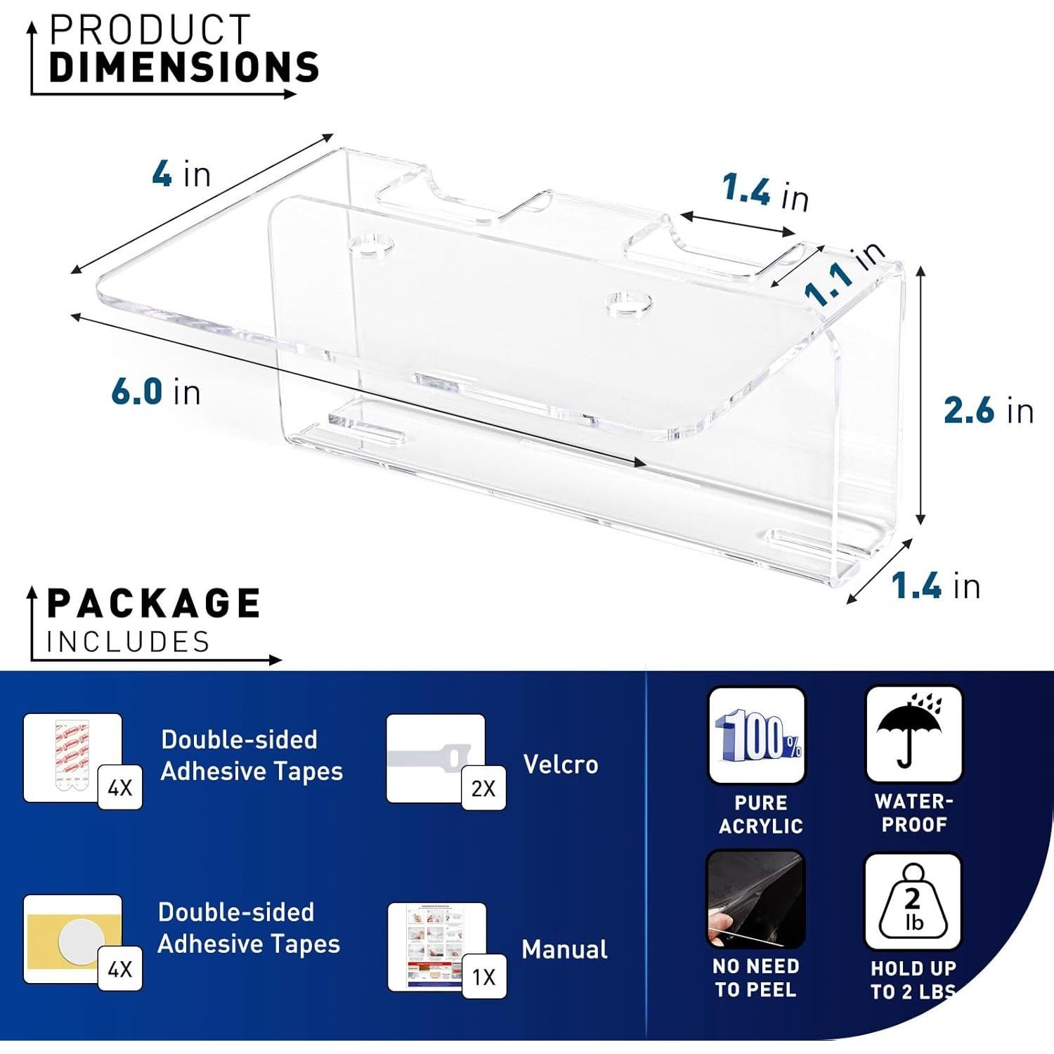Soporte de Cepillo de Dientes Eléctrico OAPRIRE Acrílico Transparente