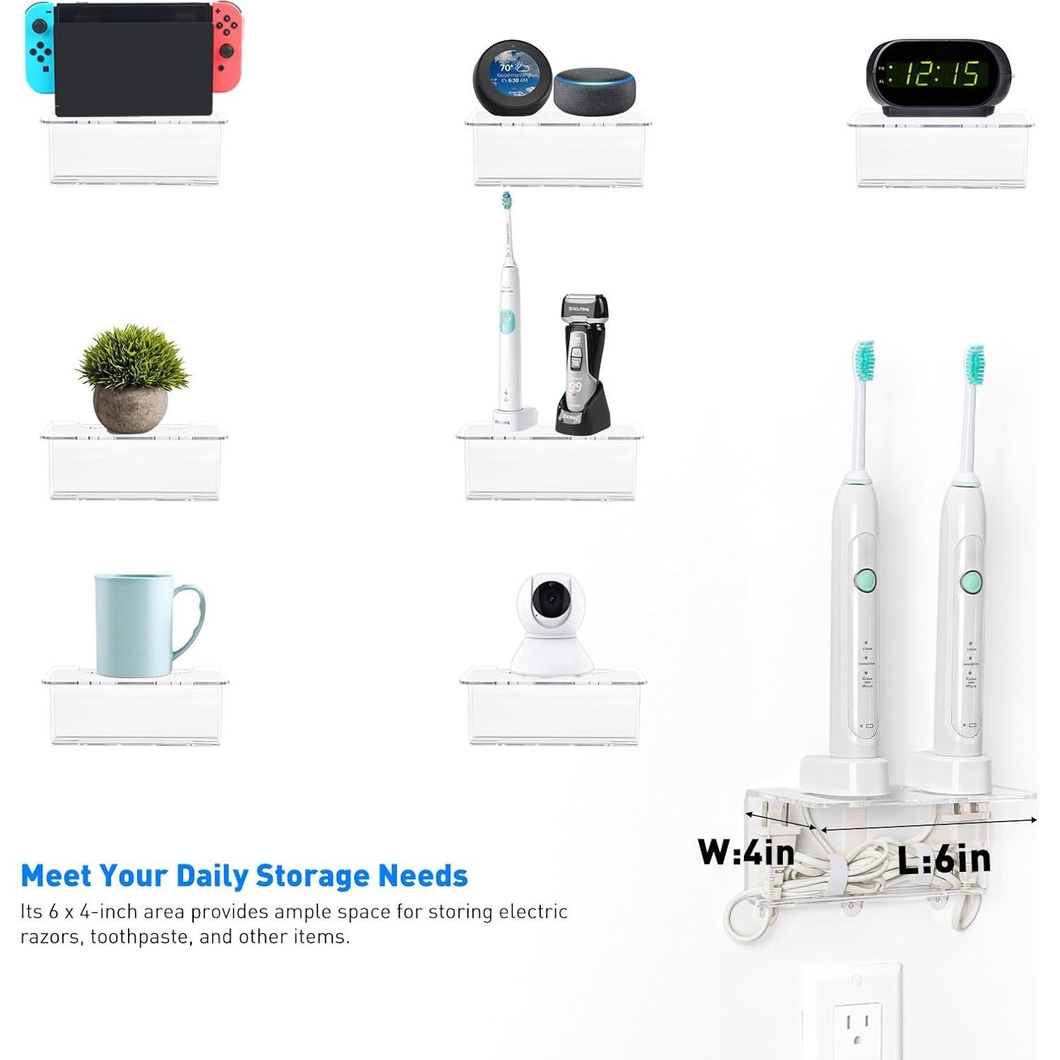 Soporte de Cepillo de Dientes Eléctrico OAPRIRE Acrílico Transparente