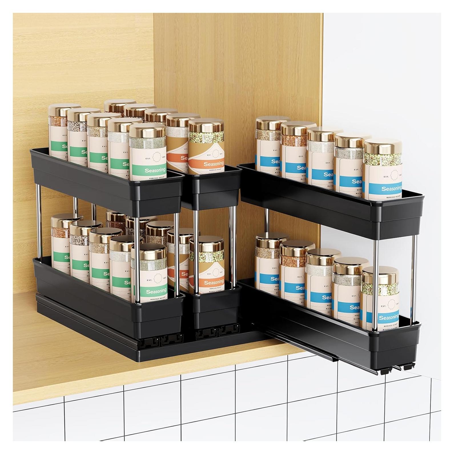 Organizador de Especias Extraíble Mystozer 3 Cajones Negro