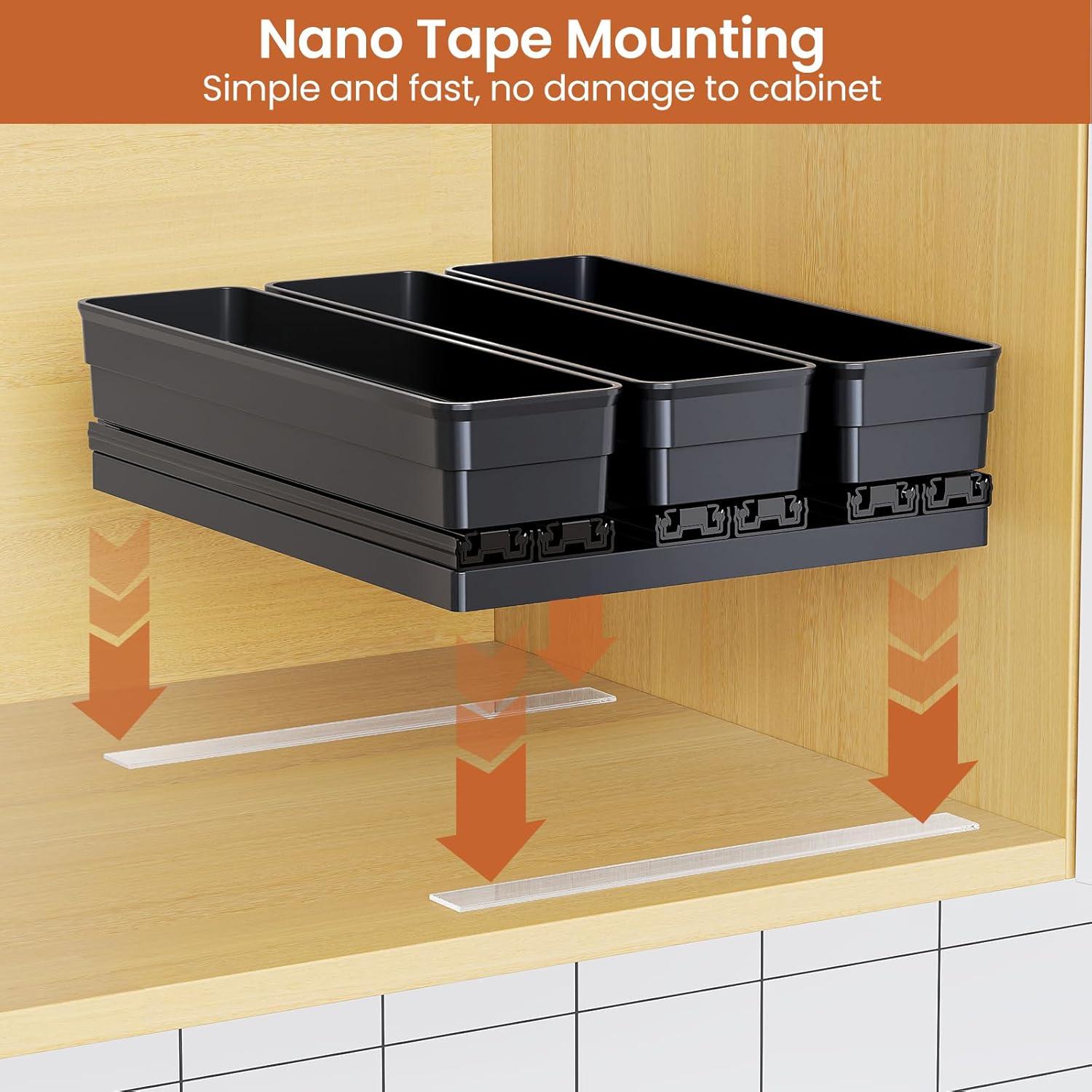 Organizador de Especias Extraíble Mystozer 3 Cajones Negro