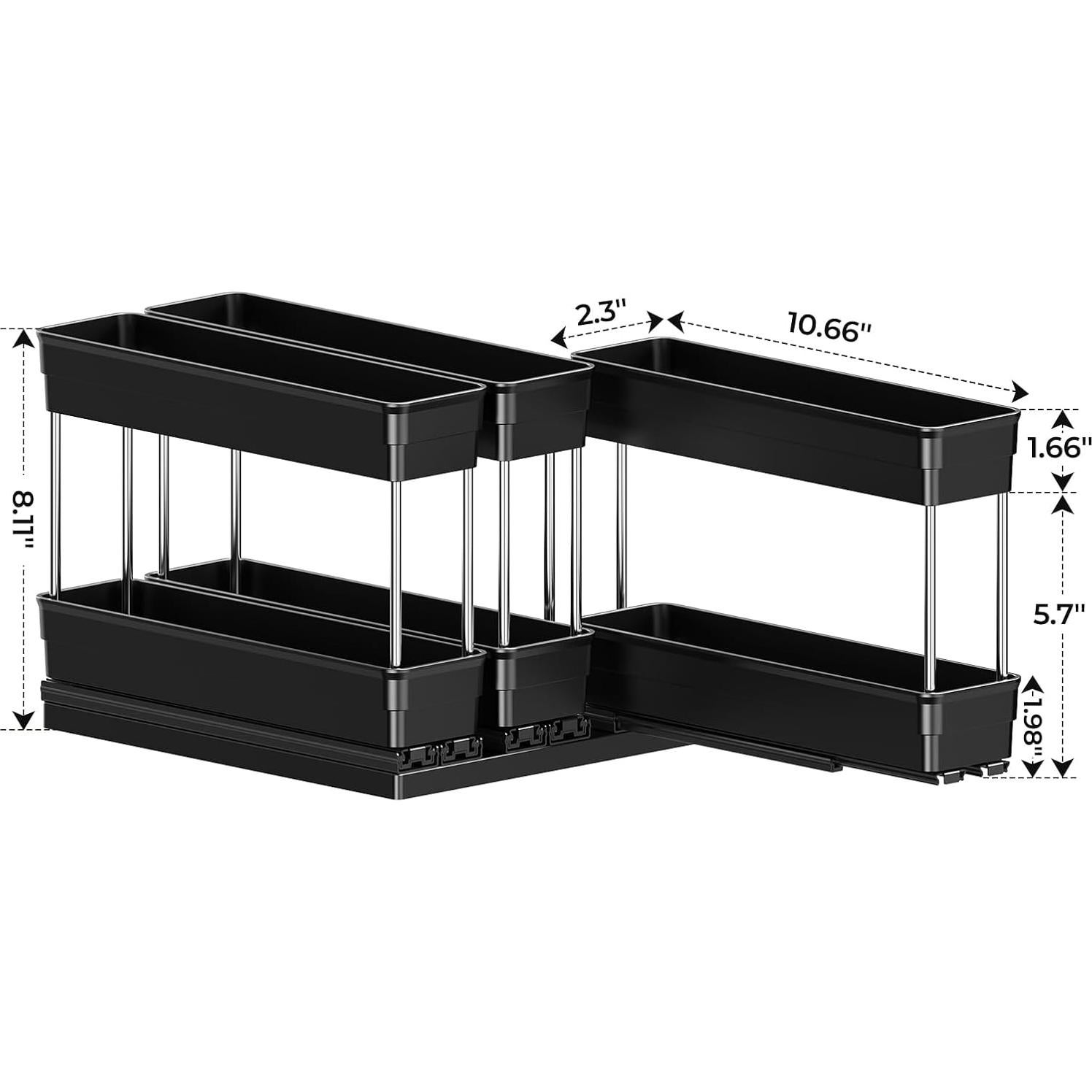 Organizador de Especias Extraíble Mystozer 3 Cajones Negro