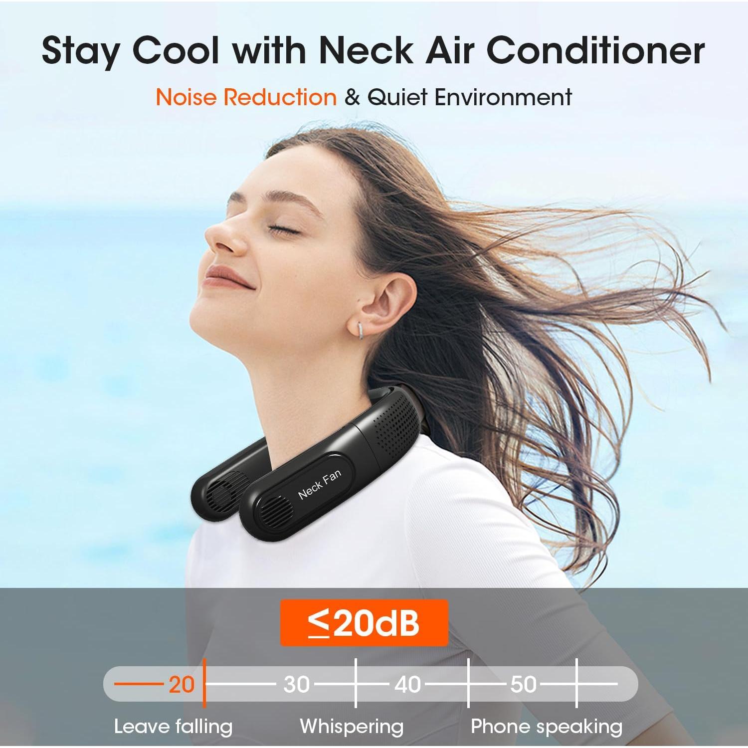 Ventilador de Cuello Recargable OLV 6000mAh 3 Velocidades LED