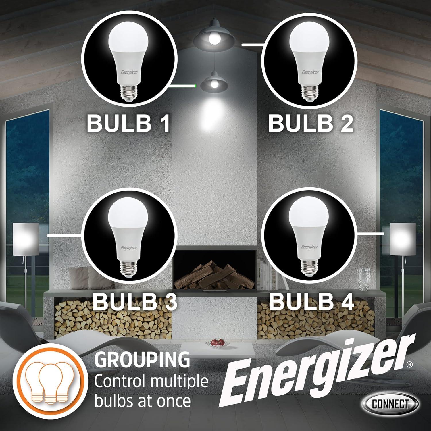 Bombilla LED Energizer A19 RGB Control Remoto 4 Unidades