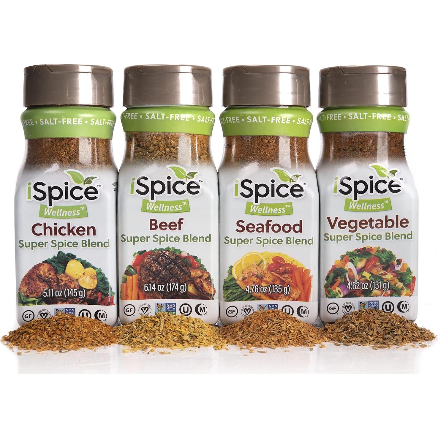 Mezcla de Especias Sin Sal iSpice - 4 Paquetes Naturales 275g