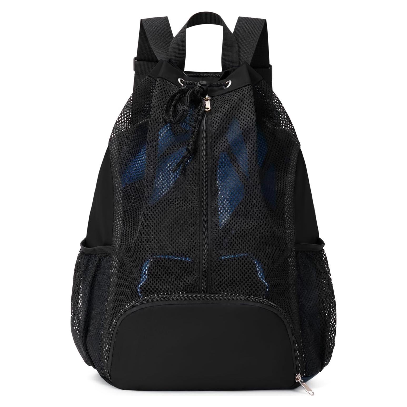 Mochila de Malla Deportiva con Compartimento para Zapatos - Negro