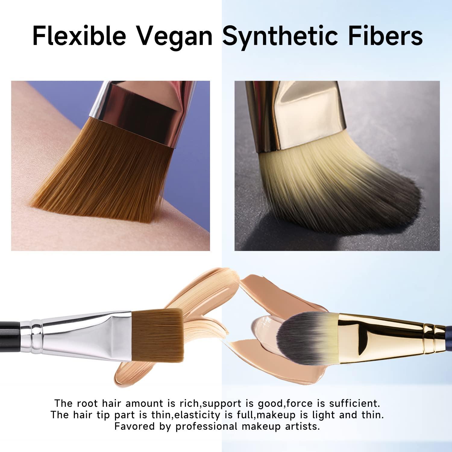 Brochas de Maquillaje BEILI 2 Piezas Sintéticas Planas 16.5 cm