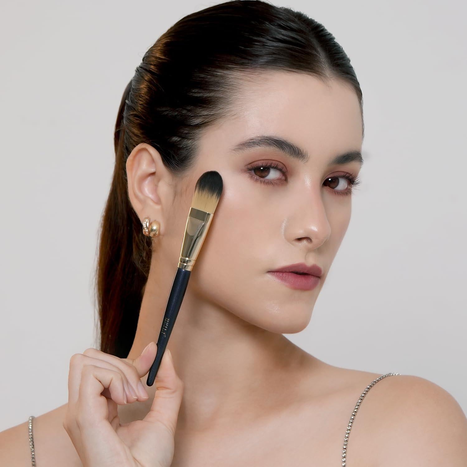 Brochas de Maquillaje BEILI 2 Piezas Sintéticas Planas 16.5 cm