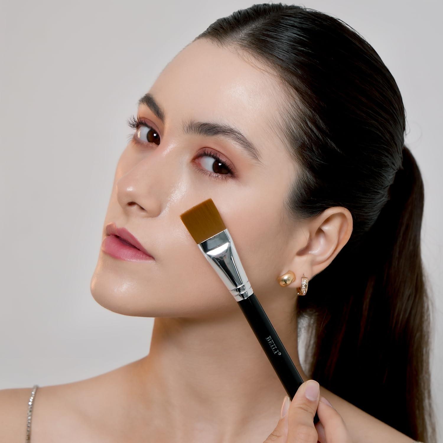 Brochas de Maquillaje BEILI 2 Piezas Sintéticas Planas 16.5 cm