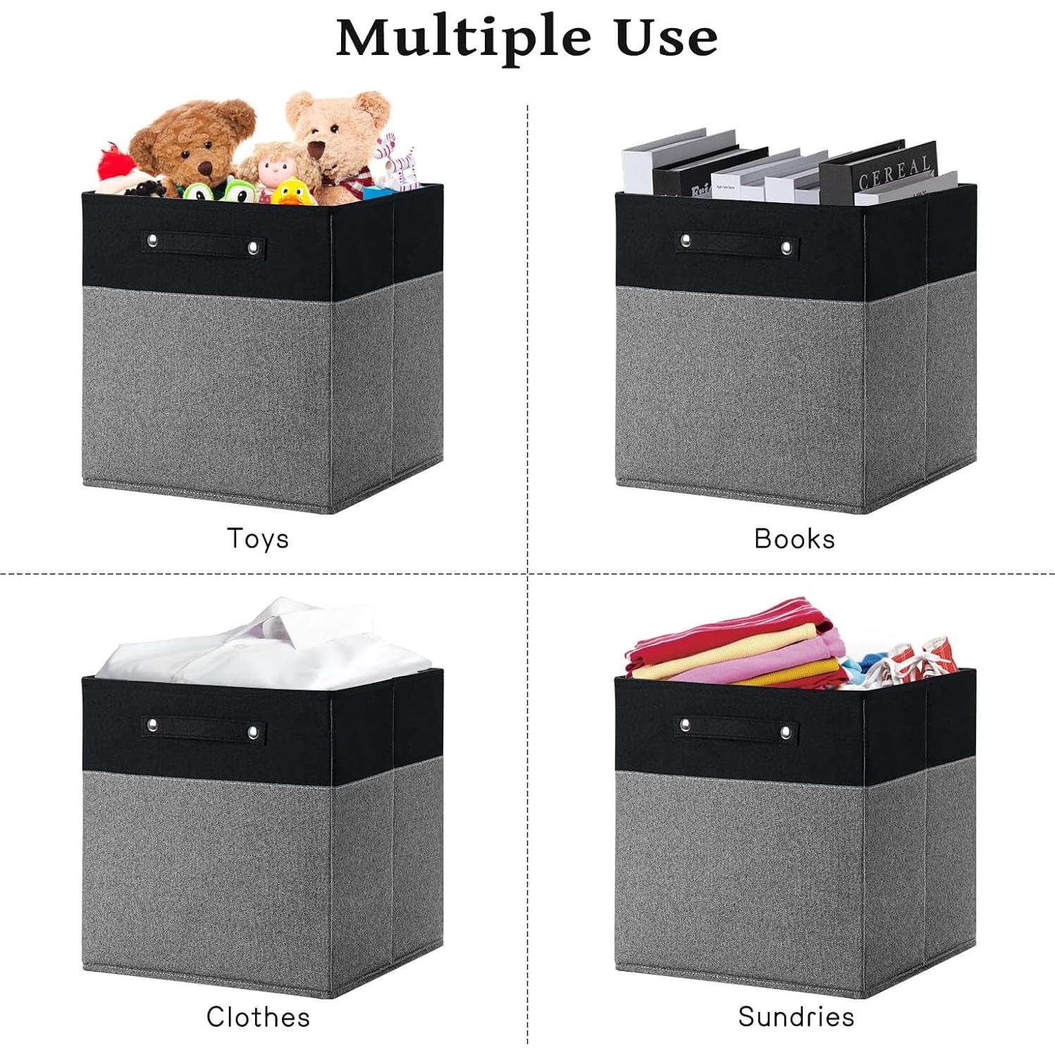 Cajas de Almacenamiento Plegables Finas 33x33cm - 4 Unidades