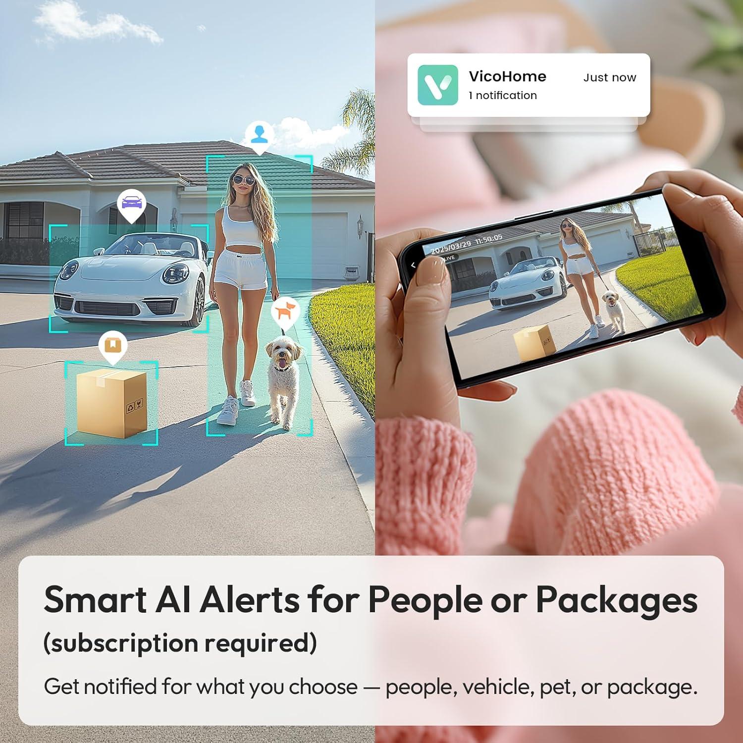 Cámara de Timbre Inalámbrico Belleye DB3 2K HD con Audio Bidireccional